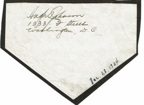 AUTOGRAPH: Hugh S. Johnson's signature and return address.