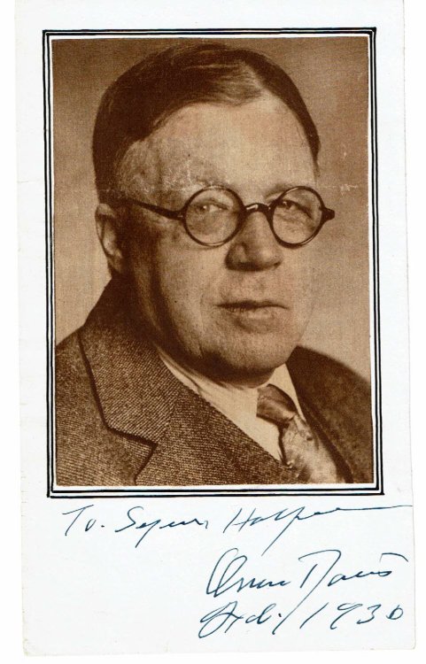 Portrait from a periodical INSCRIBED & SIGNED by the American dramatist OWEN DAVIS.