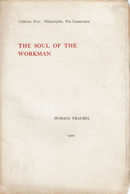 THE SOUL OF THE WORKMAN. (Offprint).