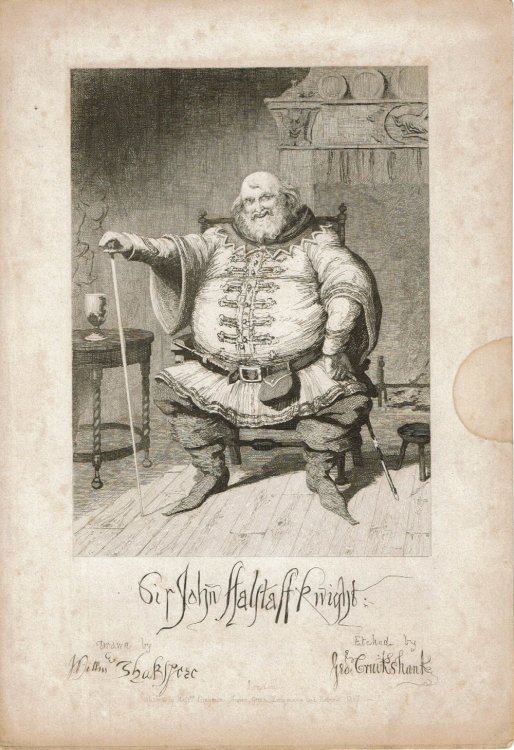 TWENTY ETCHINGS BY GEORGE CRUIKSHANK ILLUSTRATING THE LIFE OF SIR JOHN FALSTAFF AS DRAWN BY WILLIAM SHAKESPEARE.