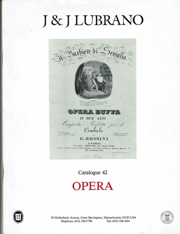 OPERA. Catalogue 42. Autumn 1992.