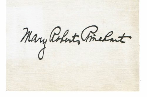 MARY ROBERTS RINEHART'S AUTOGRAPH ON A CARD.