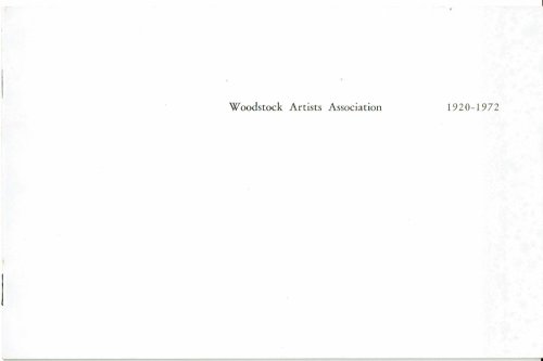 WOODSTOCK ARTISTS ASSOCIATION 1920-1972. (Cover title).