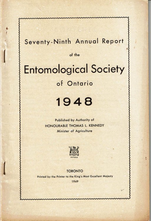 SEVENTY-NINTH ANNUAL REPORT OF THE ENTOMOLOGICAL SOCIETY OF ONTARIO 1948. (Cover title).