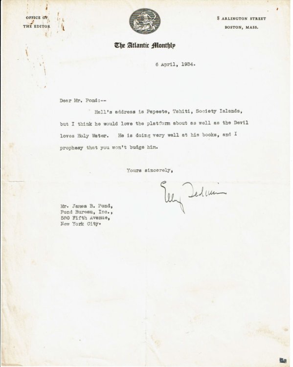 TYPED LETTER ABOUT 