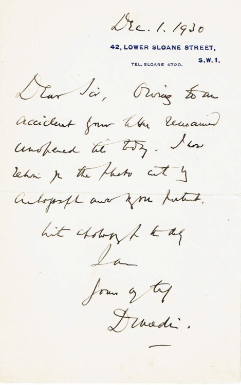 AUTOGRAPH LETTER TO A COLLECTOR SIGNED BY SCOTTISH POLITICIAN AND JUDGE ANDREW MURRAY, 1ST VISCOUNT DUNEDIN.