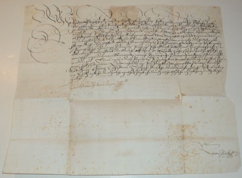 ORIGINAL HOLOGRAPH DOCUMENT SIGNED by the Chief Steward of Bohemia CHRISTOPH POPEL OF LOBKOWICZ.