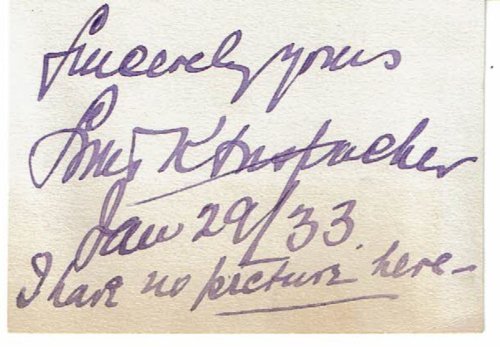 CARD INSCRIBED AND SIGNED BY AMERICAN POET, PLAYWRIGHT AND SCREENWRITER LOUIS K. ANSPACHER.