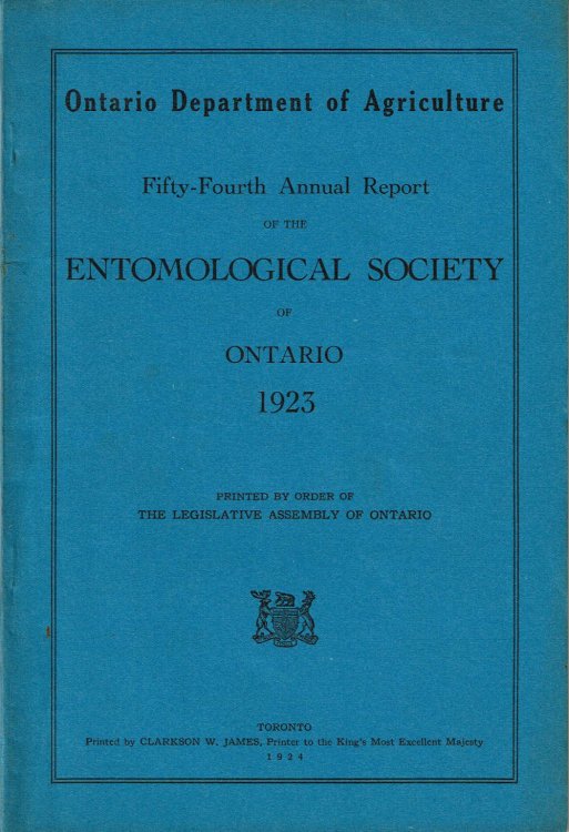 FIFTY-FOURTH ANNUAL REPORT OF THE ENTOMOLOGICAL SOCIETY OF ONTARIO 1923.