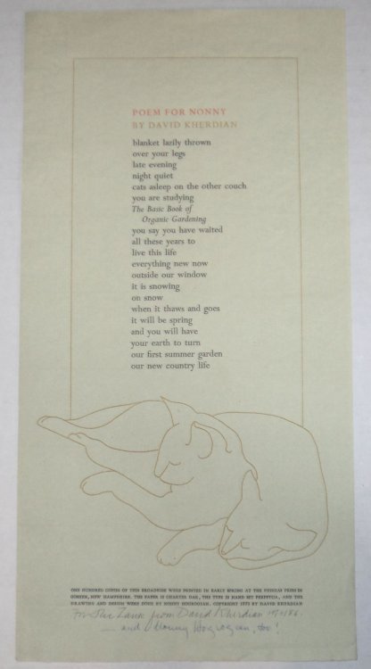 POEM FOR NONNY. By David Kherdian.