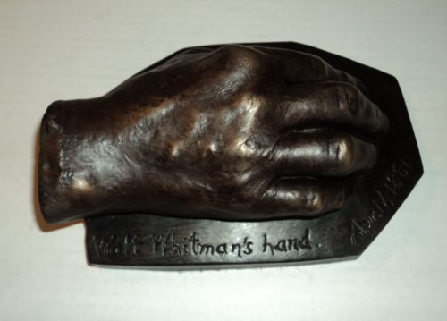 BRONZE SCULPTURE OF WALT WHITMAN S RIGHT HAND, EXECUTED FROM AN ORIGINAL PLASTER CASTING BY BOSTON SCULPTOR TRUMAN BARTLETT.