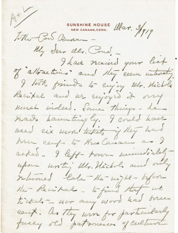 AUTOGRAPH LETTER SIGNED by MARY PERRY KING with whom the poet Bliss Carman is said to have been involved in 
