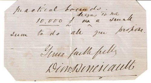 AUTOGRAPH: Close of a letter signed by the Irish Actor & Playwright DION BOUCICAULT.