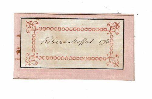 SLIP OF PAPER SIGNED BY SCOTTISH CONGREGATIONALIST MISSIONARY TO AFRICA ROBERT MOFFAT.