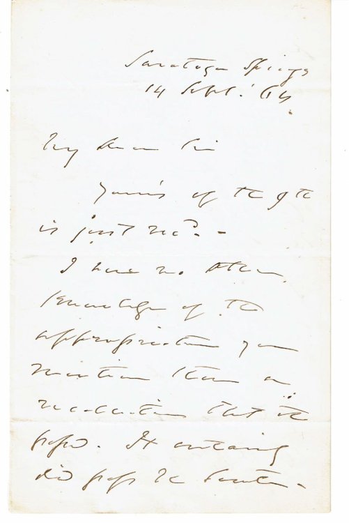 AUTOGRAPH LETTER SIGNED by Senator REVERDY JOHNSON with good political content - ADVOCATING FOR GENERAL GEORGE McCLELLAN IN OPPOSITION TO LINCOLN.