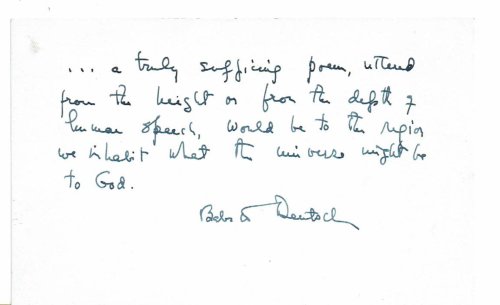AUTOGRAPH QUOTATION SIGNED by the American Poet & Novelist BABETTE DEUTSCH.