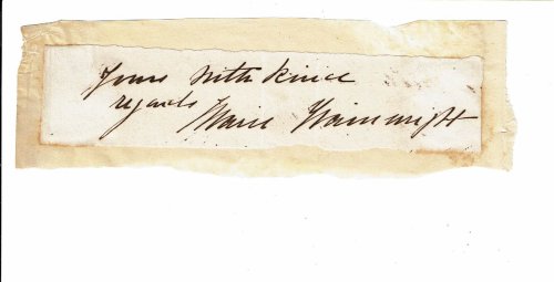 AUTOGRAPH SENTIMENTS SIGNED by the American Stage Actress MARIE WAINWRIGHT.