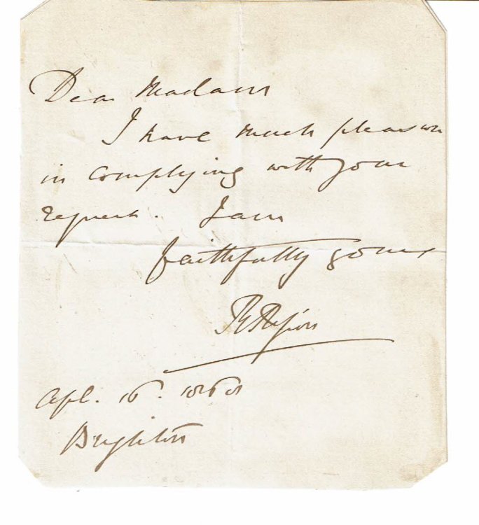 AUTOGRAPH NOTE SIGNED 