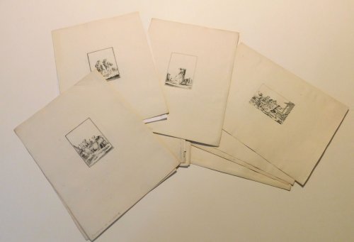 [CRIS DES MARCHANDS AMBULANTS DE PARIS]. A SUITE OF 18 ENGRAVINGS by JEAN DUPLESSIS-BERTAUX illustrating the Street Cries of Paris Merchants.