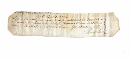 HOLOGRAPH DOCUMENT: A Bankruptcy Document SIGNED by EDWARD THURLOW, 1ST BARON THURLOW, the LORD HIGH CHANCELLOR OF GREAT BRITAIN.