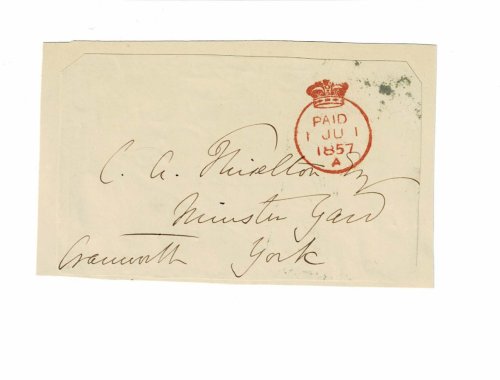 Holograph Cover with the SIGNATURE of the Lord High Chancellor of Great Britain ROBERT ROLFE, 1ST BARON CRANWORTH.