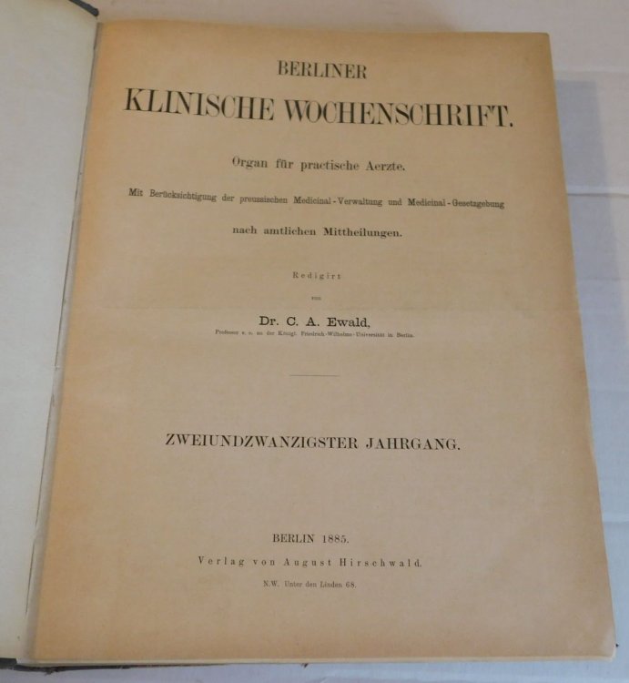 [ARTICLES ON CHOLERA, CROUP & DIPHTERIA, ETC. by RUDOLF VIRCHOW], as published in 