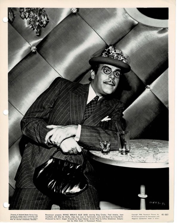 A VINTAGE PUBLICITY PHOTOGRAPH of Hollywood Actor BILLY DE WOLFE in drag as MRS. MURGATROYD in Paramount's production of Irving Berlin's 