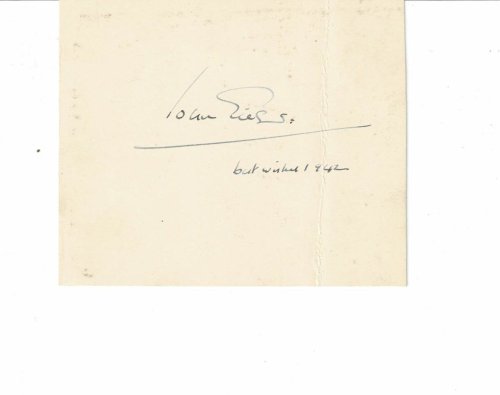 AUTOGRAPH. A card SIGNED & DATED by the great British screen & stage actor JOHN GIELGUD.