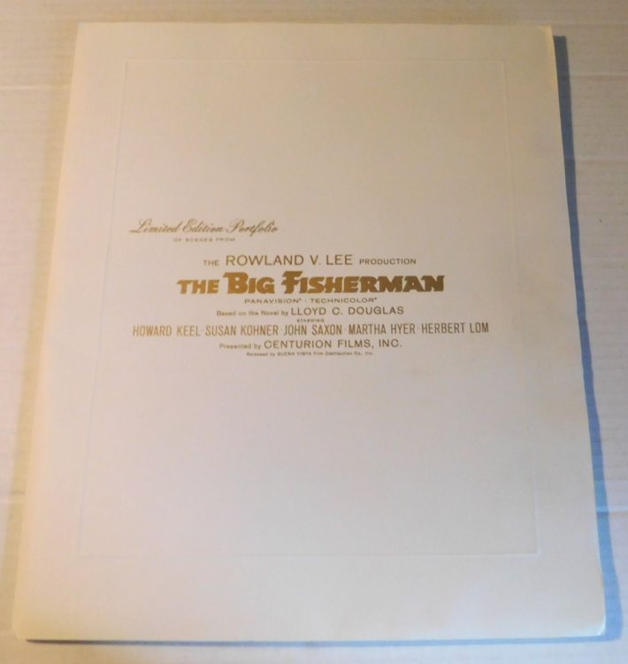 LIMITED EDITION PORTFOLIO of Scenes From the Rowland V. Lee Production THE BIG FISHERMAN, Panavision - Technicolor. Based on the Novel by Lloyd C. Douglas. Starring Howard Keel, Susan Kohner, John Saxon, Martha Hyer, Herbert Lom. Presented by Centurion Films, Inc.