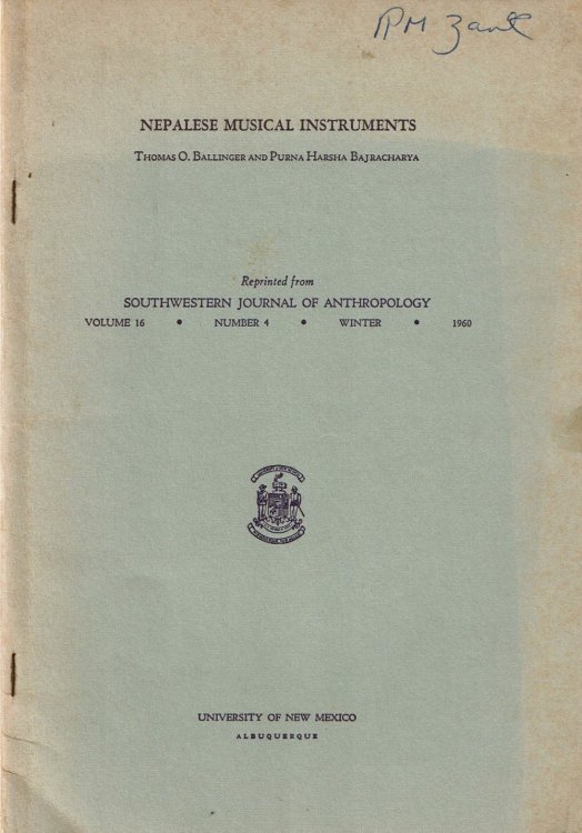 NEPALESE MUSICAL INSTRUMENTS. (Cover title).