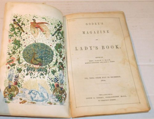 The First Appearance of DROWNE'S WOODEN IMAGE by NATHANIEL HAWTHORNE, and a SUPERB POLYCHROME LITHOGRAPHIC FRONTISPIECE by PINKERTON, WAGNER & McGUIGAN in GODEY'S LADY'S BOOK, July 1844.