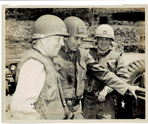 ORIGINAL PHOTOGRAPH of 3 AMERICAN COMMANDING OFFICERS in KOREA: Pictured are GENERAL MAXWELL D. TAYLOR, ADMIRAL ARTHUR W. RADFORD; and BRIGADIER-GENERAL PHILIP DE WITT GINDER.