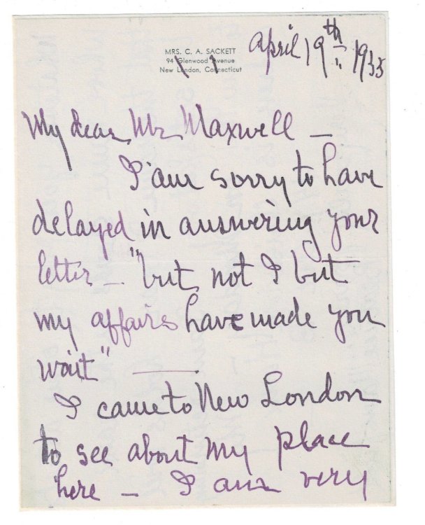 A 3-page AUTOGRAPH LETTER SIGNED by the American Stage Actress BEATRICE CAMERON MANSFIELD, offering to perform a speech from Shakespeare's plays.