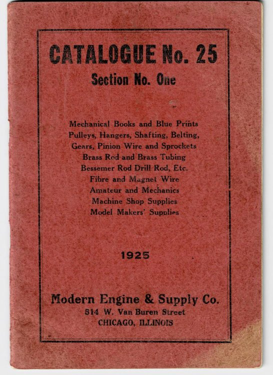 MODERN ENGINE & SUPPLY CO. CATALOGUE NO. 25. Section No. One.