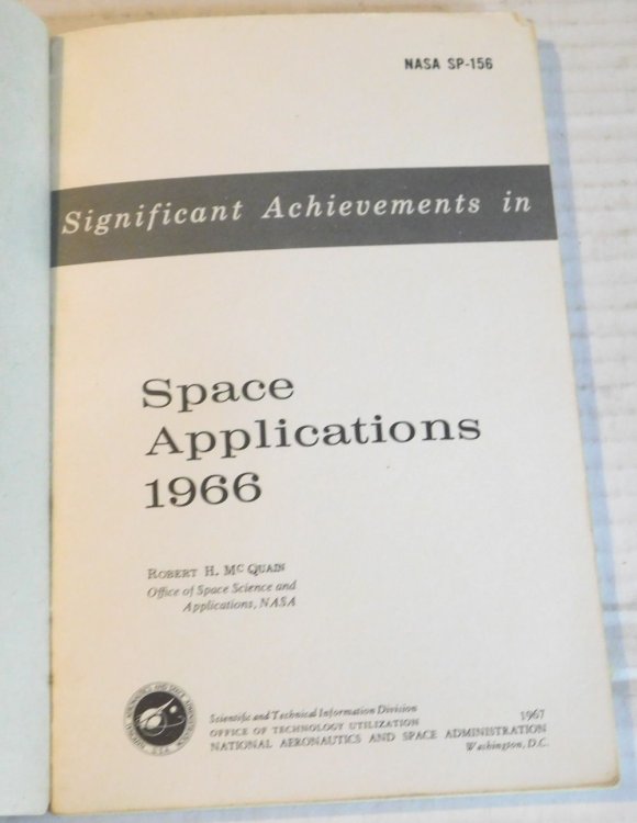 SIGNIFICANT ACHIEVEMENTS IN SPACE APPLICATIONS 1966.