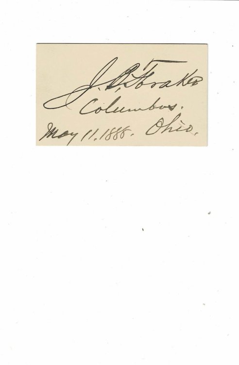 AUTOGRAPH of the then Governor of Ohio JOSEPH B. FORAKER, who later served as the U.S. Senator from Ohio.