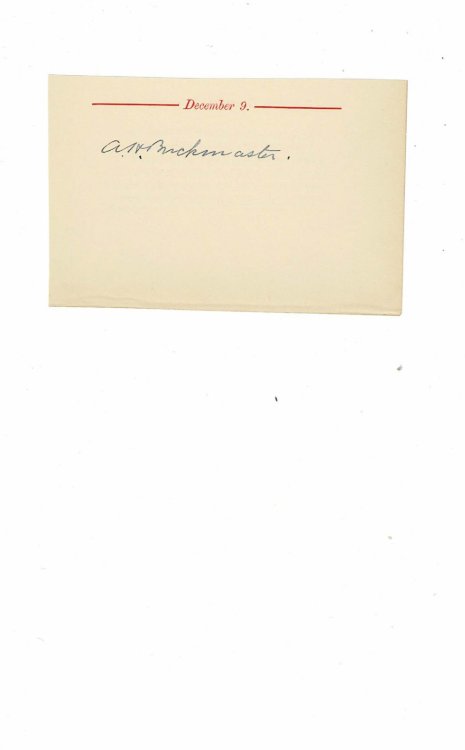 AUTOGRAPH of the Gynecologist and obstetrician DR. AUGUSTUS HARPER BUCKMASTER penned on a slip of paper removed from a birthday book under the date of his birthday.
