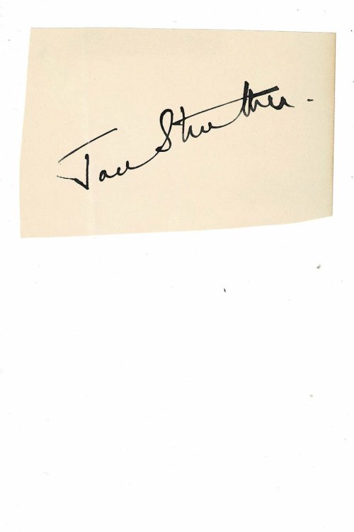 AUTOGRAPH of the English author JAN STRUTHER who is known for creating the character of 