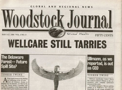 WOODSTOCK JOURNAL. VOL.2 NO.4 THROUGH VOL.2, NO.7, PLUS NUMBER 9. (February 23, 1996 to April 19, plus May 3rd, 1996). (5 issues).