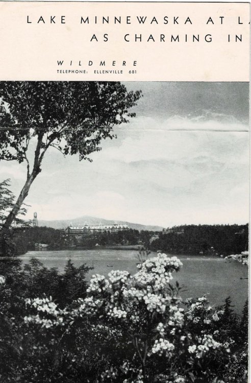 LAKE MINNEWASKA AT LAUREL TIME AND EQUALLY AS CHARMING IN ITS FALL FOLIAGE / Wildmere / Cliff House. (Brochure).