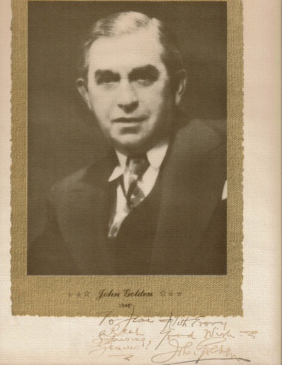 PORTRAIT, INSCRIBED TO CITY CENTER PRODUCER JEAN DALRYMPLE, SIGNED BY JOHN GOLDEN.