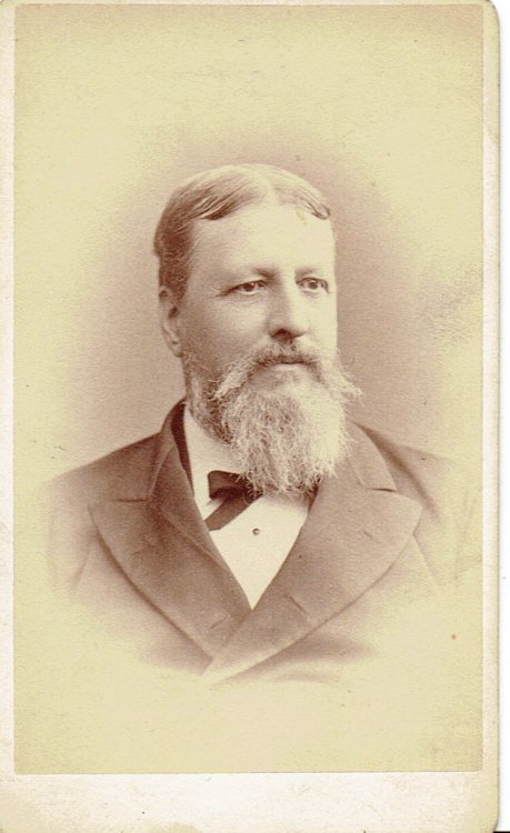 A SUPERB CARTE-DE-VISITE PHOTOGRAPH OF CLASSICIST GEORGE MARTIN LANE, BY EDWARD L. ALLEN AND FRANK ROWELL, PORTRAIT PHOTOGRAPHERS, BOSTON, MASSACHUSETTS.