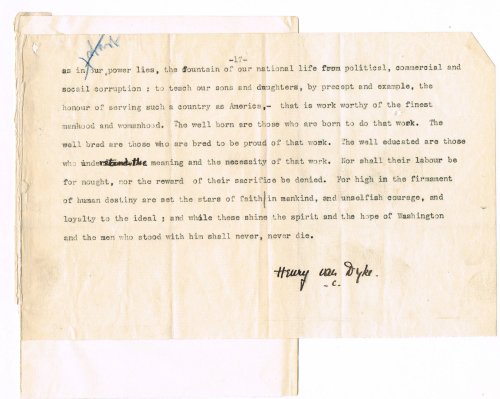 TYPED MANUSCRIPT LEAF SIGNED, The final paragraphs of 