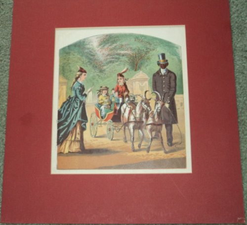 [LITTLE CHARLEY'S VISIT: WHAT HE SAW IN CENTRAL PARK]. A SUPERB CHROMOLITHOGRAPH DEPICTING LITTLE CHARLEY RIDING IN A GOAT DRAWN CARRIAGE IN NEW YORK CITY'S CENTRAL PARK.