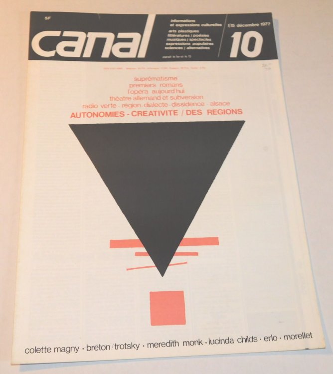 CANAL 10: (Journal d'informations culturelles). 1-15 decembre 1977. (Cover title).