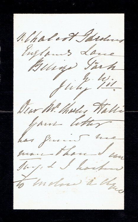 AUTOGRAPH LETTER SIGNED BY ARABELLA GODDARD TO CHARLES HALLE.