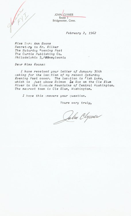 TYPED LETTER SIGNED TO THE SATURDAY EVENING POST.