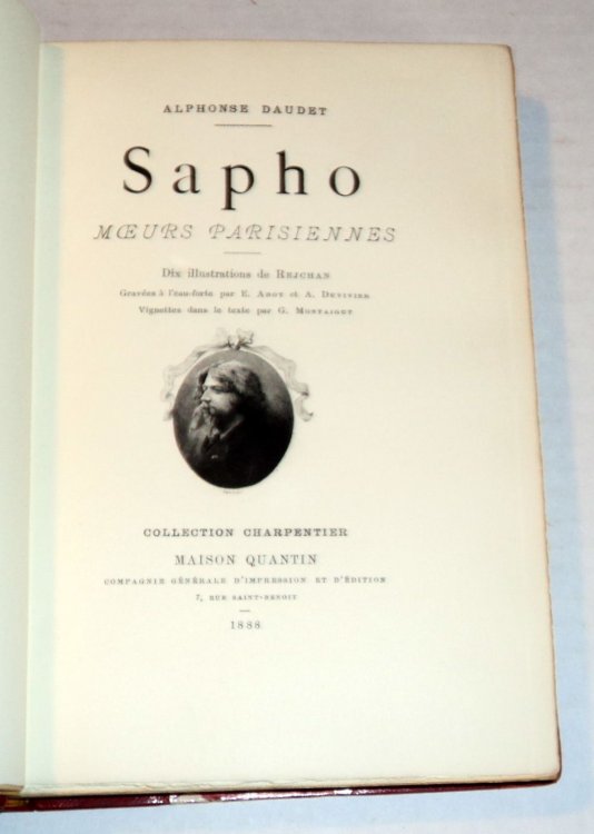 SAPHO: MOEURS PARISIENNES. Dix illustrations de Rejchan. Gravees a l'eau fort par E. Abot et A. Duvivier. Vignettes dans le texte par G. Montaigut.