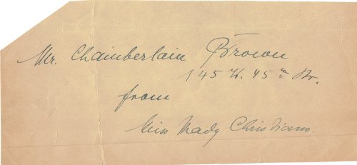 PORTION OF AN ENVELOPE ADDRESSED TO AGENT BROWNE AND SIGNED BY MADY CHRISTIANS, Austrian-born actor who starred on Broadway and in American films.