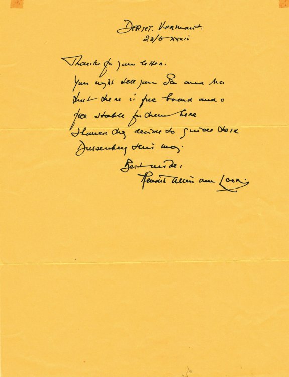 AUTOGRAPH LETTER SIGNED by Dutch-born American writer, journalist and illustrator HENDRIK WILLEM VAN LOON.